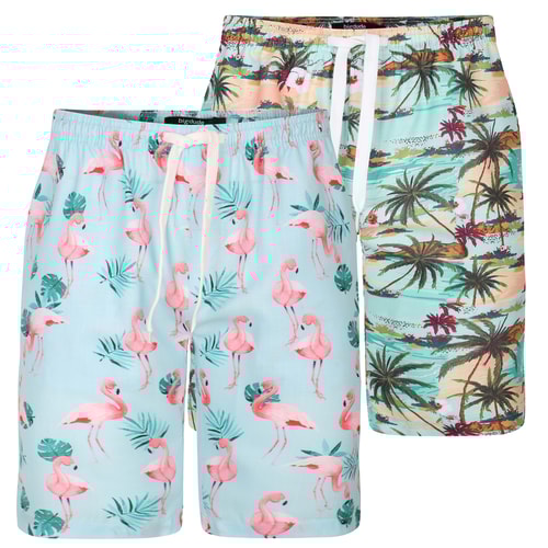 Bigdude Tropical Lounge Shorts Twin Pack Multi